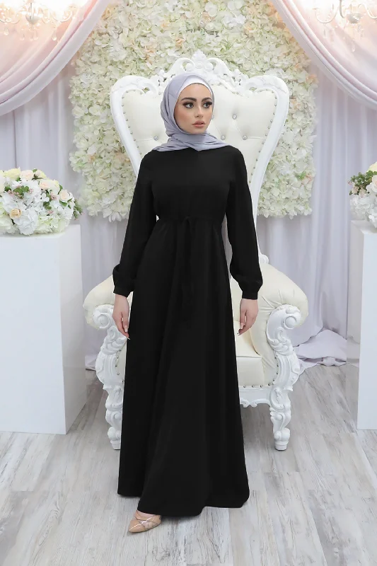 chic maxi dresses for women -Deluxe Soft Essential Abaya- Black