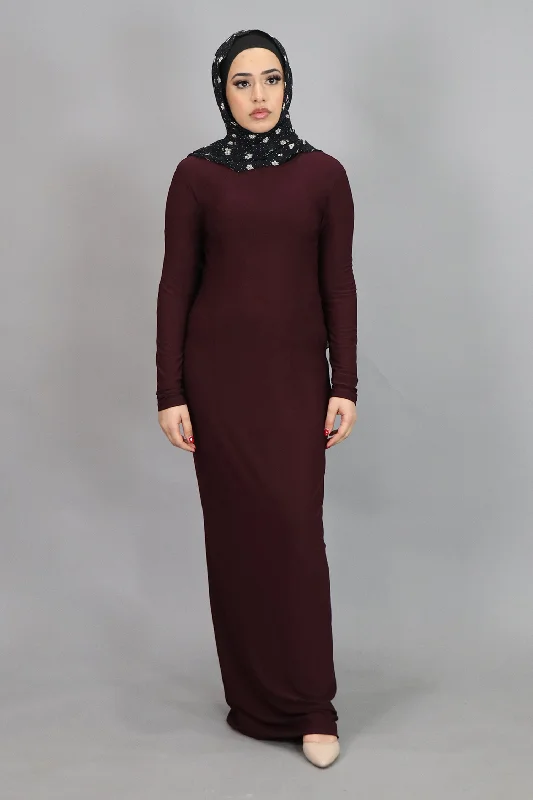 elegant maxi dresses for nightlife -Mahogany Plain Fitted Spandex Maxi Dress