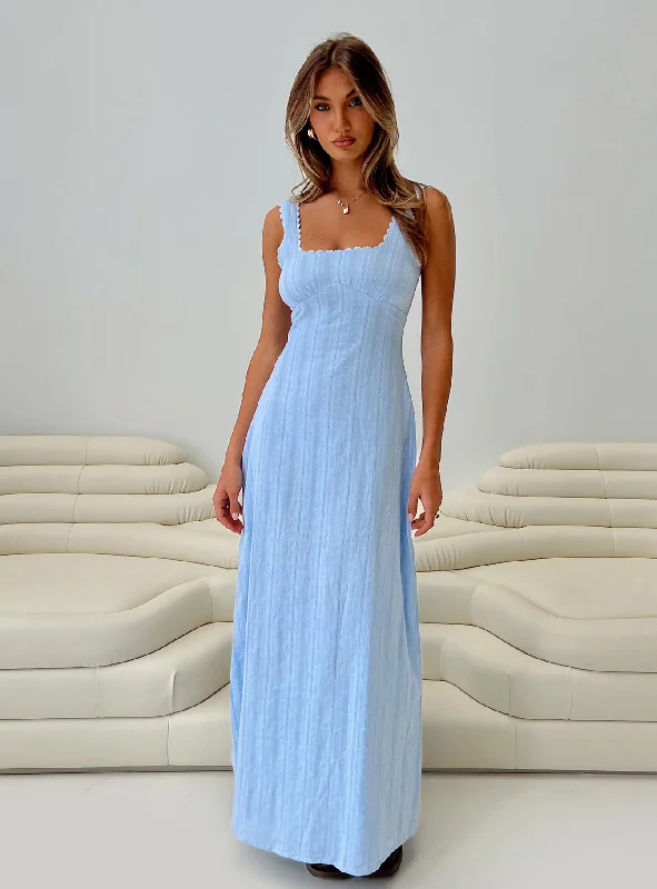 maxi dresses with chic patterns -Dasha Maxi Dress Blue