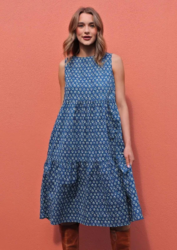 casual maxi dresses for women -Tully Dress Bluebell