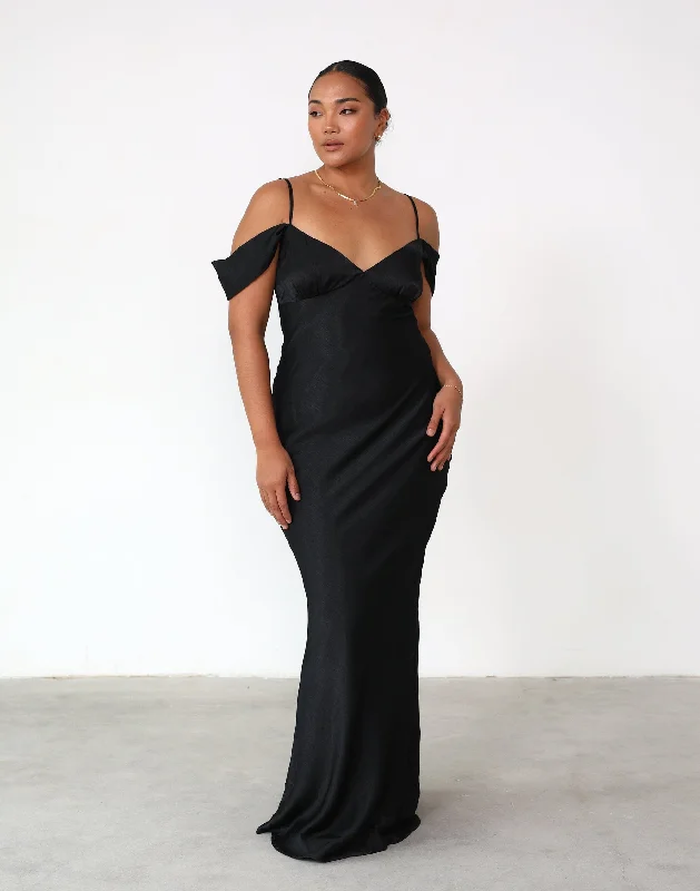 black maxi dresses for summer -Lily Maxi Dress (Black)