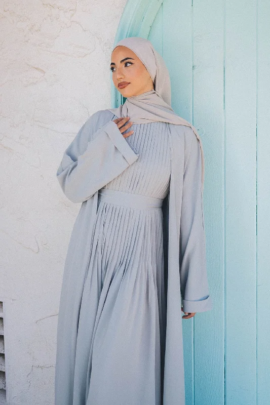 boho maxi dresses for summer -Adina Pleat Abaya Set- Mint