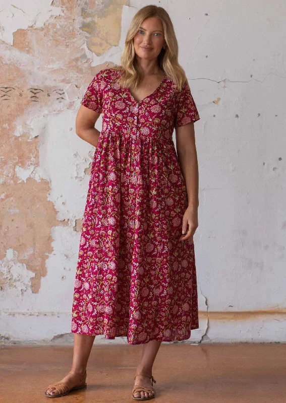 white maxi dresses for events -Promenade Dress Cranberry