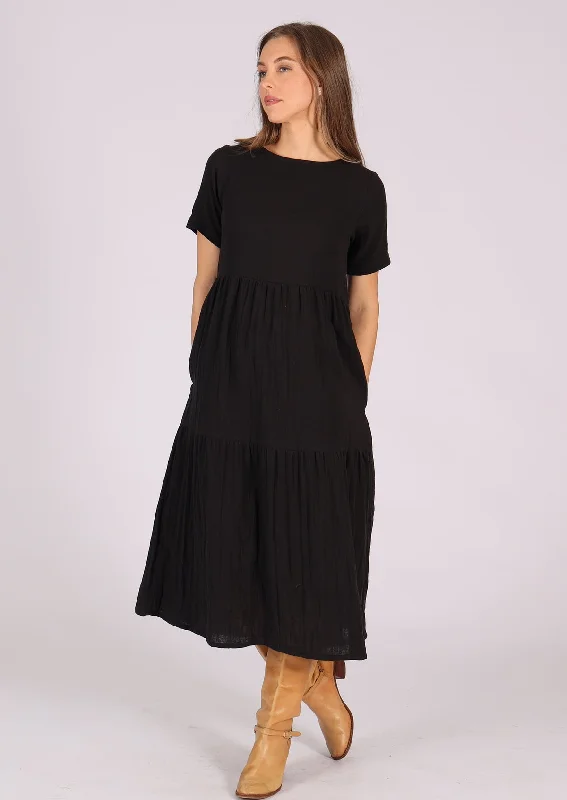 affordable maxi dresses for travel -Claudia Dress Black