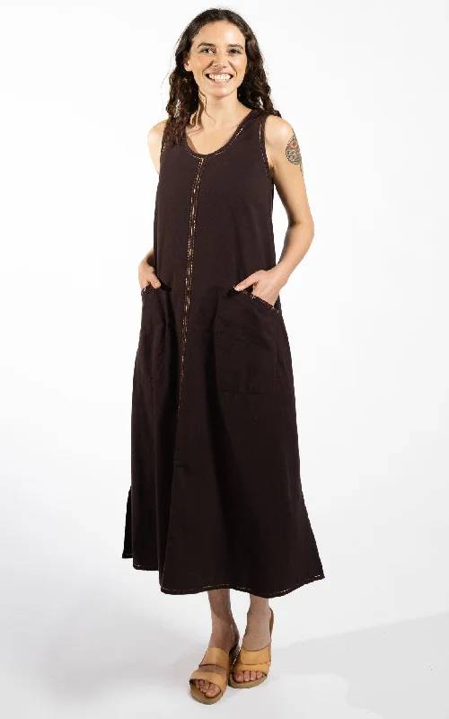 casual maxi dresses under $40 -Calliope Dress - Chocolate