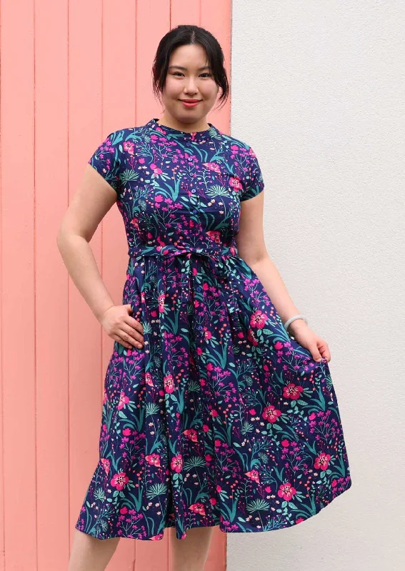 maxi dresses with bold prints -Vivien Dress Dianthus