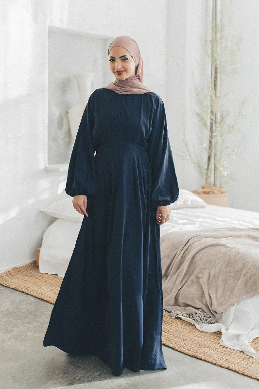 chic maxi dresses for women -Arya Soft Batwing Dress- Navy Blue