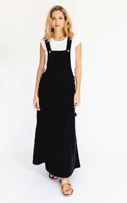 elegant maxi dresses for dinner -Overall Maxi Dress - Black