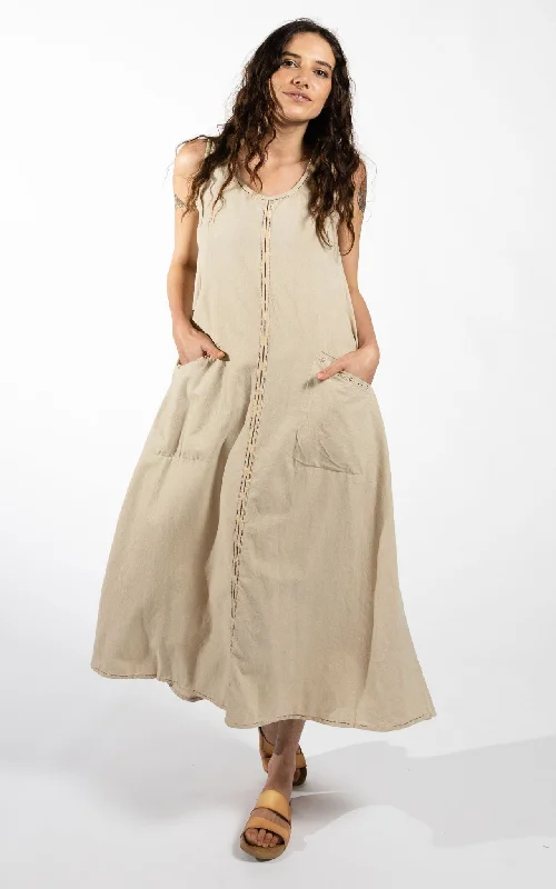 formal maxi dresses for events -Calliope Dress - Oatmeal