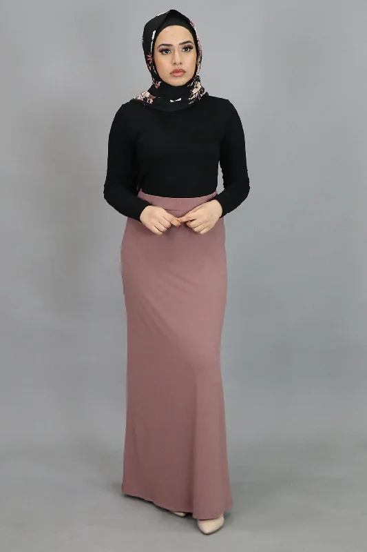 elegant maxi dresses for women -Nude Pink Spandex Maxi Skirt