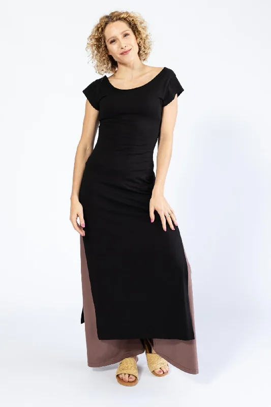 elegant maxi dresses for prom -Sarita Dress - Black