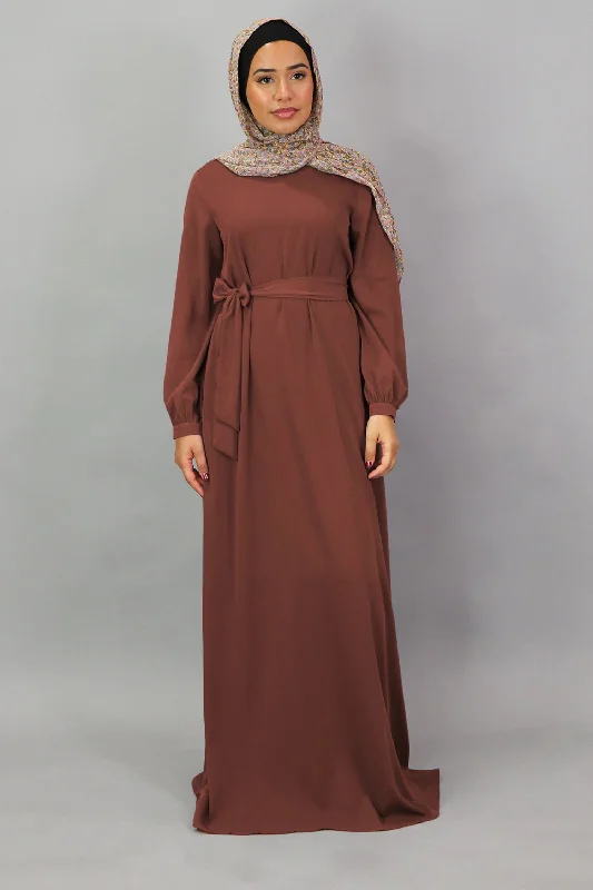 maxi dresses with unique ruffles -Burnt Sienna Deluxe Soft Maxi Dress