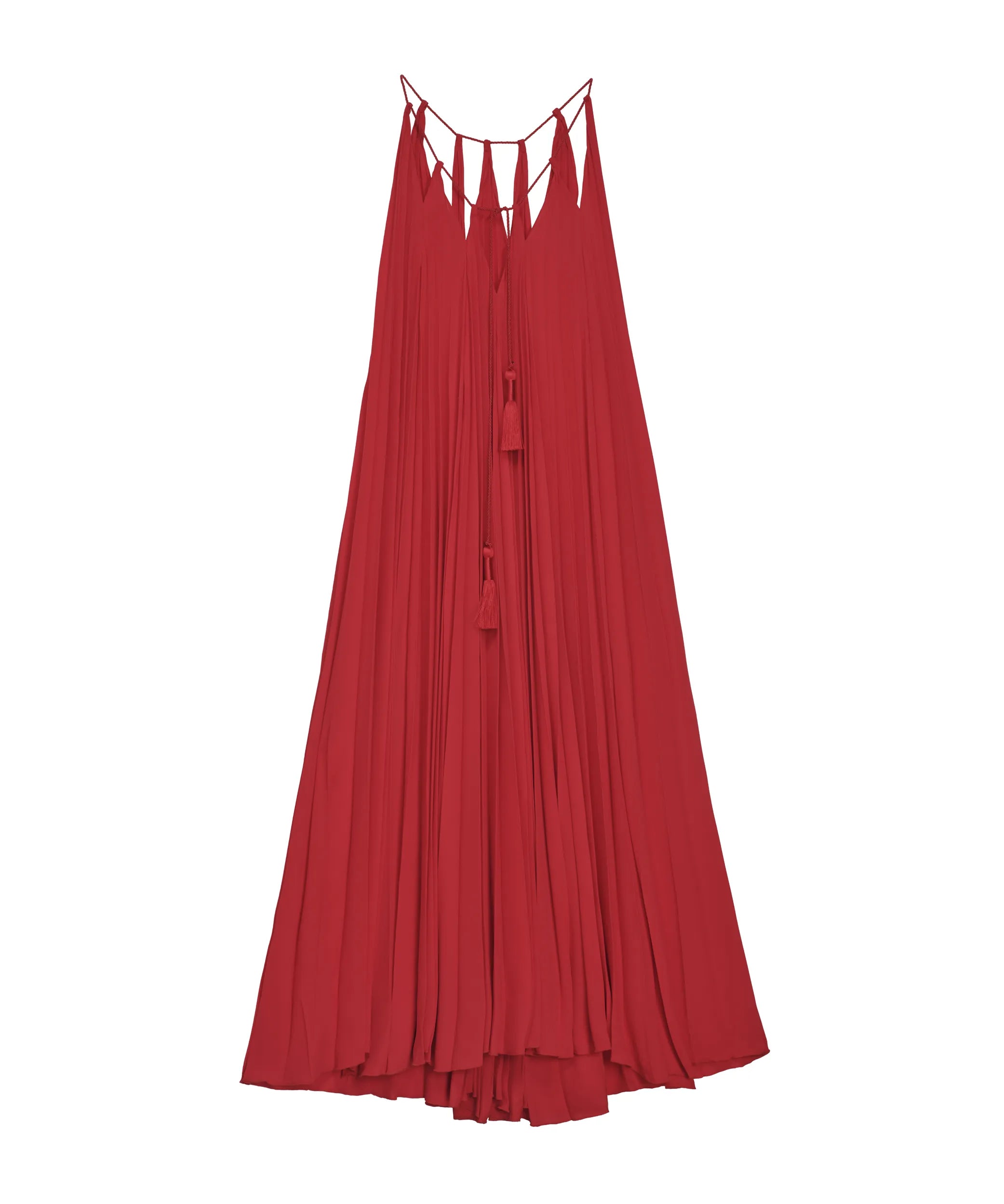 affordable midi dresses for events -Althea V Neck Cut Out Halter Midi Dress Red