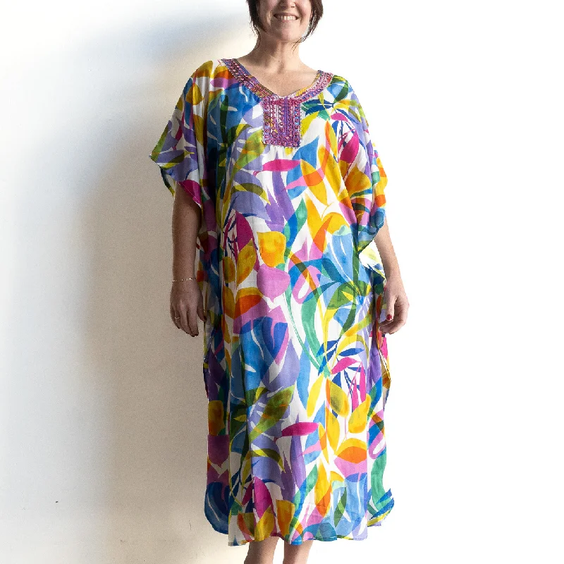 affordable midi dresses for women -Resort Kaftan Midi Dress by Escape - Melinda - 32361