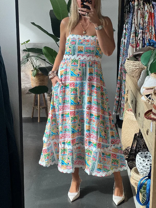 boho midi dresses for teens -Strappy St Tropez Midi Dress