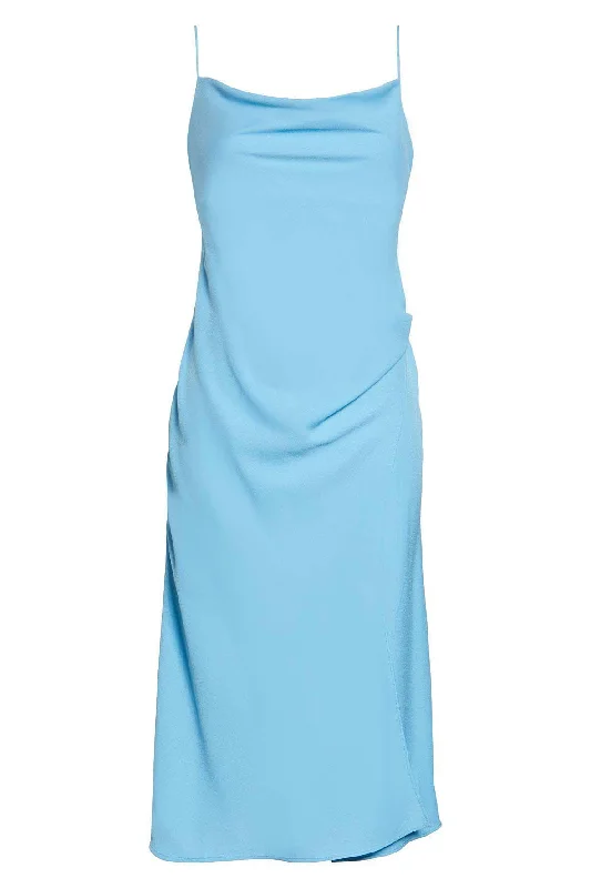 cute midi dresses for women -Calypso Midi Dress Blue