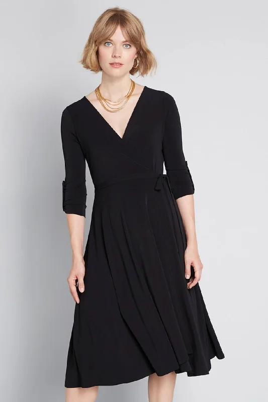 midi dresses with unique ruffles -Say Yes to Timeless Midi Dress