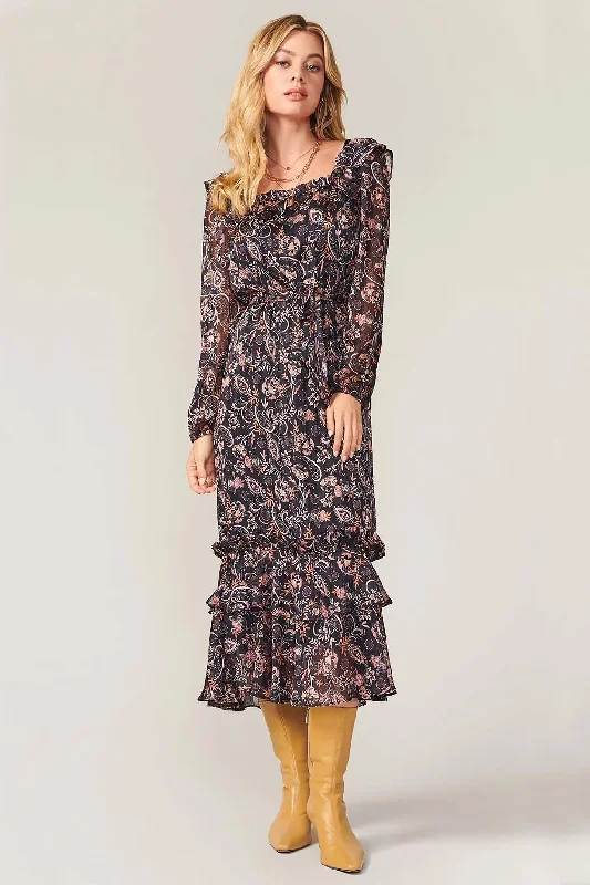 affordable midi dresses for women -Liana Ruffled Midi Dress