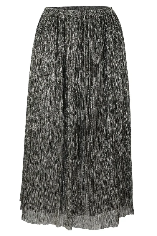 black midi dresses for women -Metallic Jersey Midi Skirt