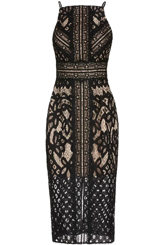 trendy midi dresses for summer -Bridges Lace Midi Dress