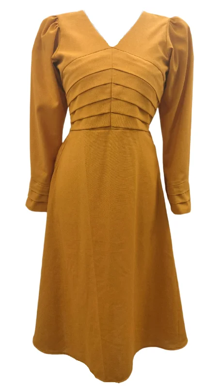 trendy midi dresses for date -Phyllis Yellow Midi Dress