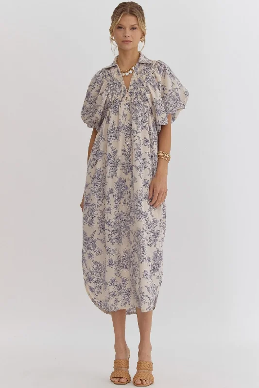 midi dresses for wedding guest -Lead The Way Floral Midi Dress