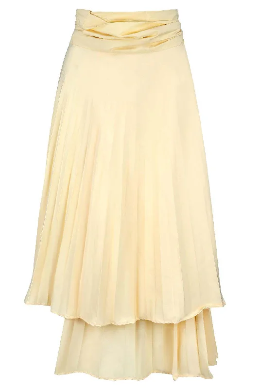 casual midi dresses for spring -Fia Pleated Midi Skirt