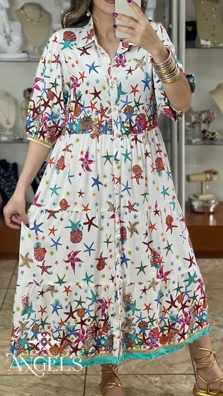 affordable midi dresses for summer -Starfish Midi Dress