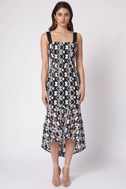 cute midi dresses for date -Montreal Frill Midi Dress