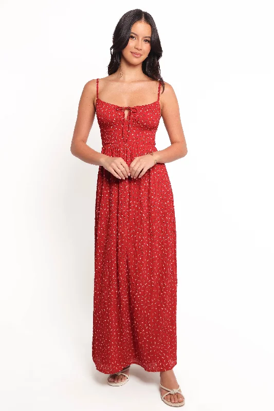 chic midi dresses for spring -Ariadne Midi Dress - Red