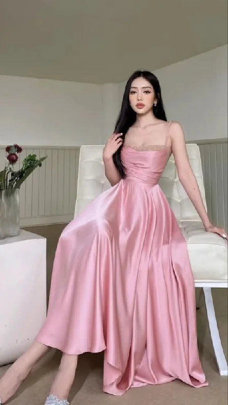 sexy evening dress for summer -Chic A-line Pink Prom Dress,Pink Formal Dress  cc921