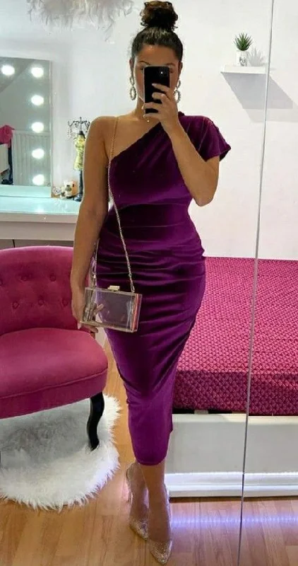 sexy evening dress for summer -Purple evening dress , women fashion dresses, prom gown cc852