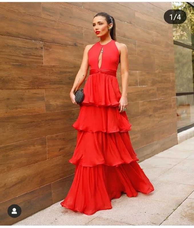 red evening dress for party -Red Evening Prom Dresses, Long Prom Dress cc827