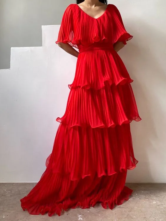 sexy evening dress for women -Red long prom dress, fashion evening dress cc549