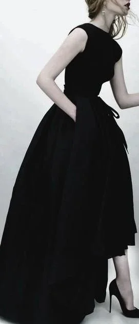 chic evening dress for nightlife -Sexy black prom dress charming pretty gown simple evening dress,o-neck party formal dress cc422