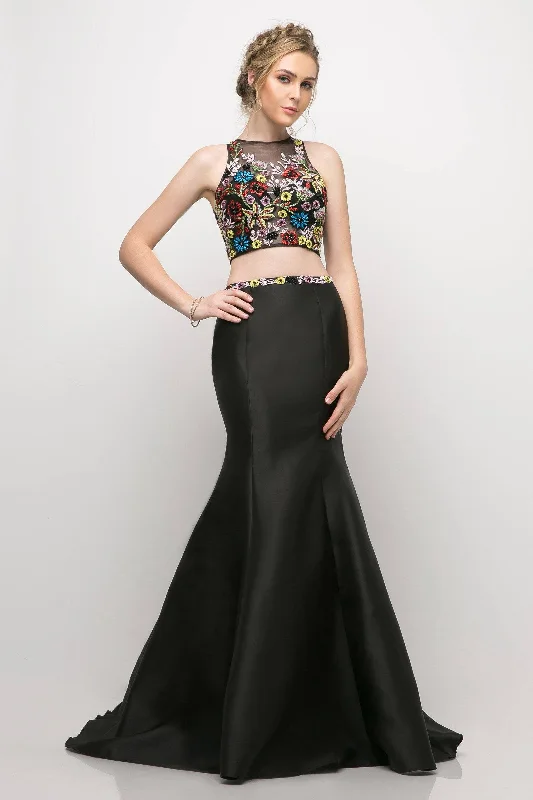 trendy evening dress for teens -Beaded Two-Piece Mermaid Dress by Cinderella Divine 84267