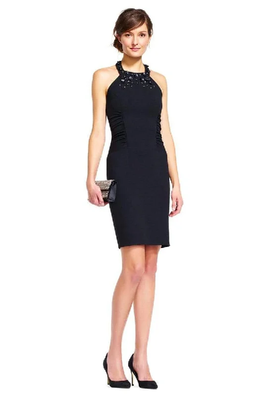 sequin party dress for women -Adrianna Papell - AP1D100855 Embellished Halter Sheath Dress