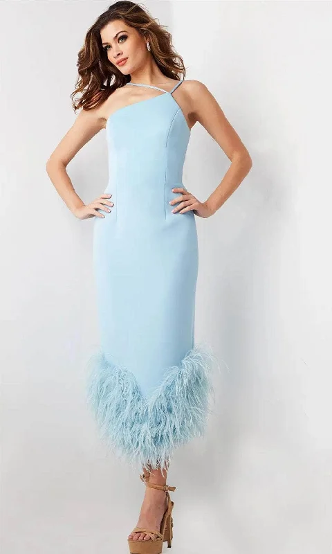 sexy party dress for summer -Jovani 36675 - Halter Tea-Length Cocktail Dress