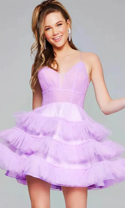 trendy party dress for teens -Jovani 39656 - Backless A-Line Cocktail Dress