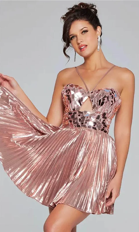 chic party dress for summer -Jovani 40351 - Keyhole Detailed Sleeveless Cocktail Dress