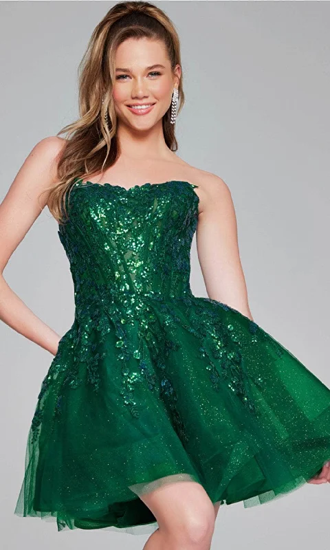 Jovani 40385 - Strapless Embroidered Cocktail Dress