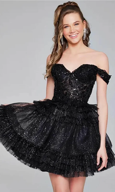 bold party dress for fashion -Jovani 40612 - Embellished Corset Cocktail Dress