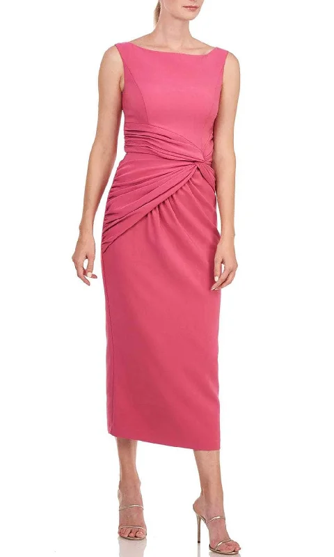 red party dress for date -Kay Unger 5516686 - Tea Length Twist Front Dress