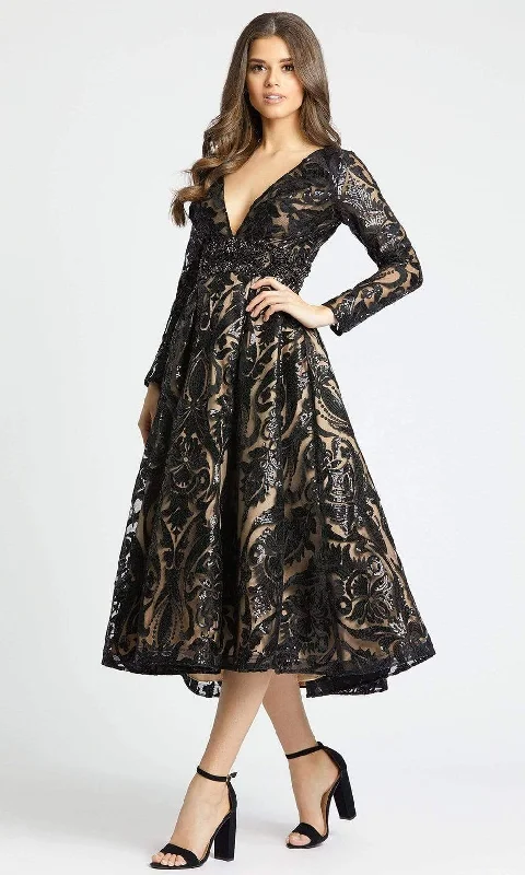 elegant party dress for spring -Mac Duggal - 67529 Long Sleeve Embellished Empire Dress