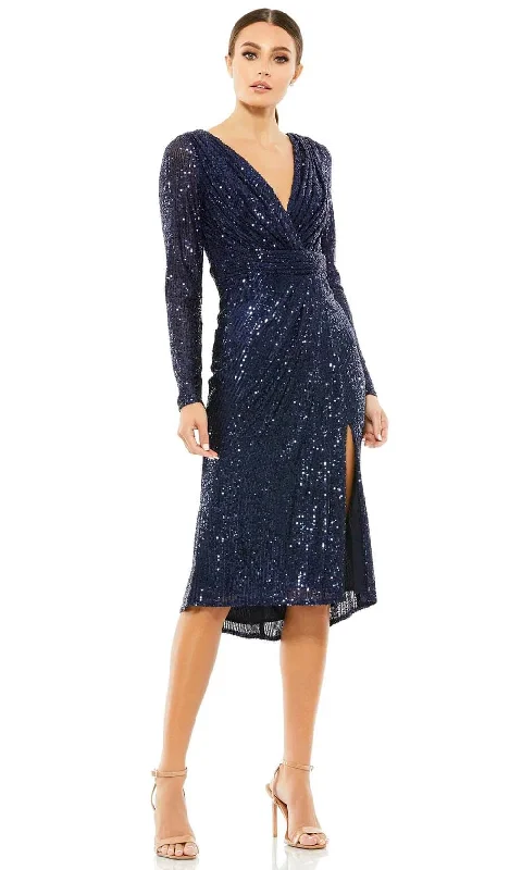 cute party dress for women -Mac Duggal A26555 - Long Sleeve Sequin Dress