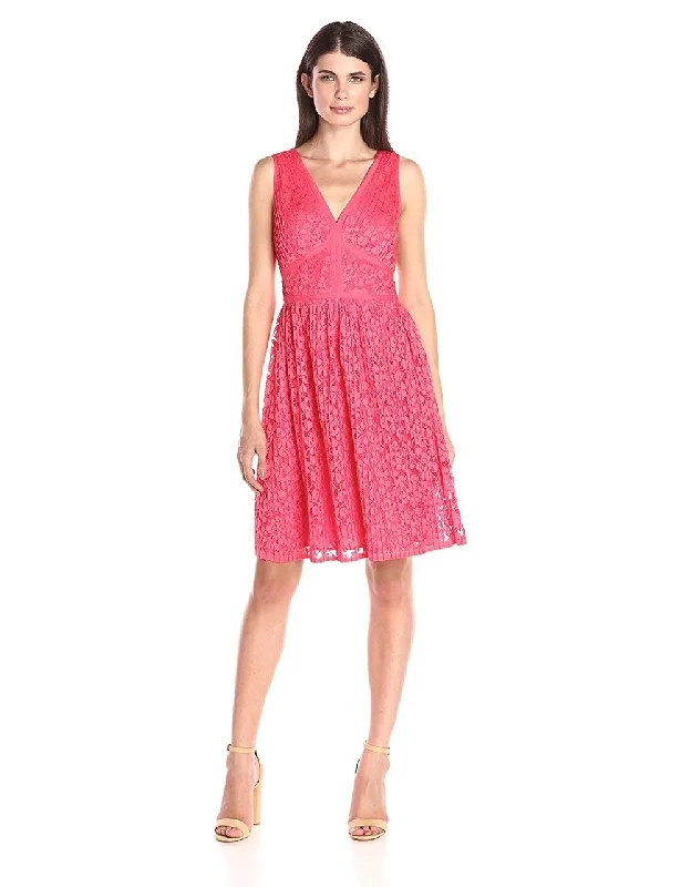 floral party dress for summer -Maggy London - G2521M Pleated Floral Lace Dress