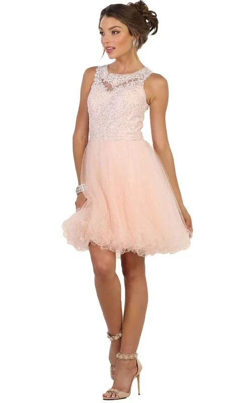 cute party dress for summer -May Queen - Embellished Jewel A-line Homecoming Dress