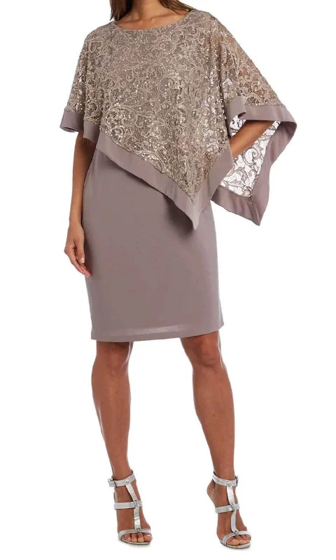 trendy party dress for girls -R&M Richards 2292 - Lace Poncho Cocktail Dress