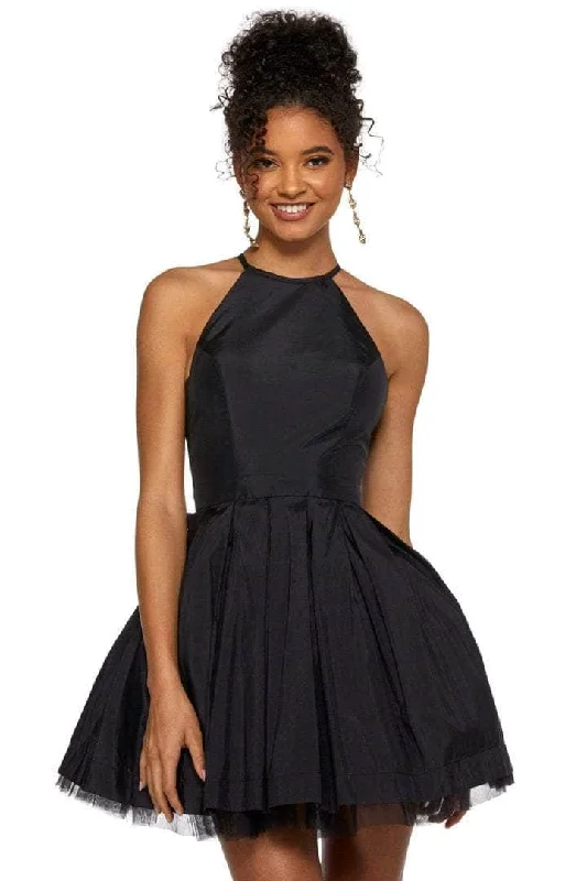 trendy party dress for club -Sherri Hill - 53025 Halter Neck Pleated Cocktail Dress