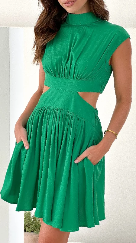 elegant midi dresses for date -Beatrice Mini Dress - Green